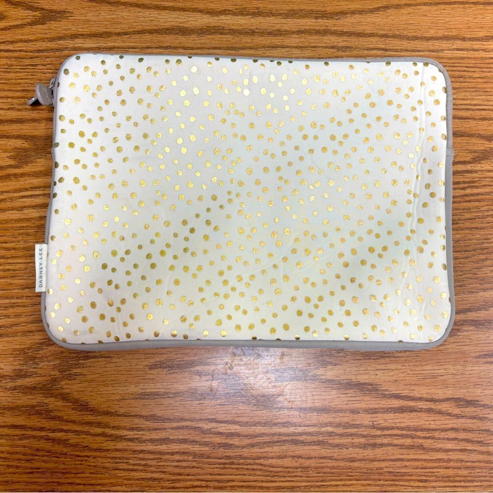 Gold Polka Dot Laptop/Tablet Sleeve by Dabney Lee
